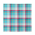 Blue And Red Madras Pattern Print Silk Bandana