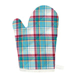 Blue And Red Madras Pattern Print Single Oven Mitt