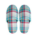 Blue And Red Madras Pattern Print Slippers