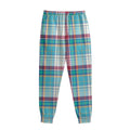 Blue And Red Madras Pattern Print Sweatpants