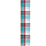 Blue And Red Madras Pattern Print Table Runner