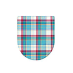 Blue And Red Madras Pattern Print Toilet Lid Cover