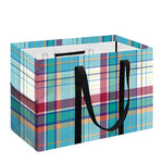 Blue And Red Madras Pattern Print Utility Tote Bag