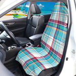Blue And Red Madras Pattern Print Waterproof Car Seat Cover