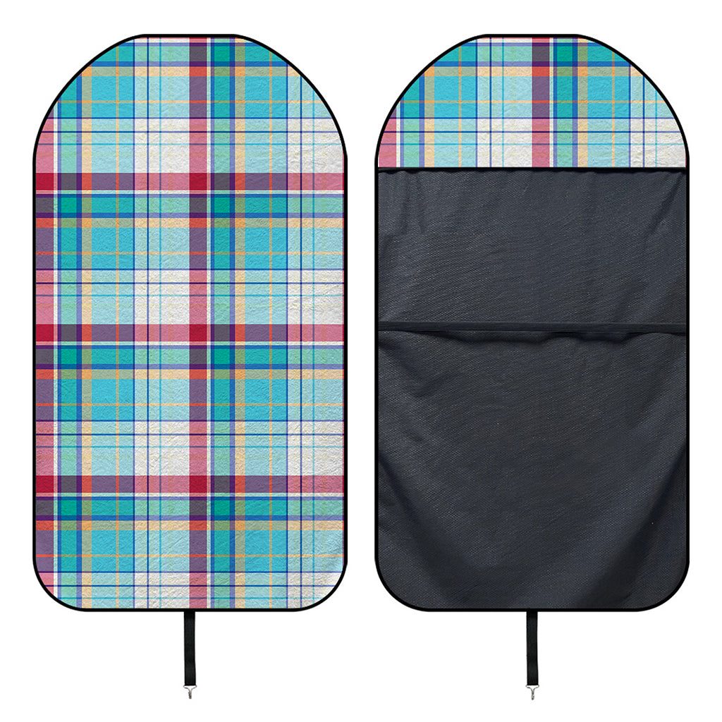Blue And Red Madras Pattern Print Waterproof Car Seat Cover