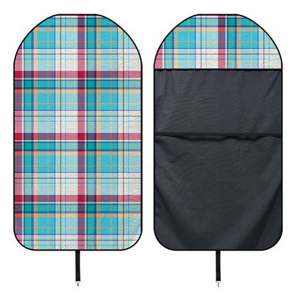 Blue And Red Madras Pattern Print Waterproof Car Seat Cover