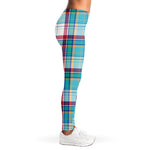 Blue And Red Madras Pattern Print Women's Leggings
