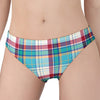 Blue And Red Madras Pattern Print Women's Panties