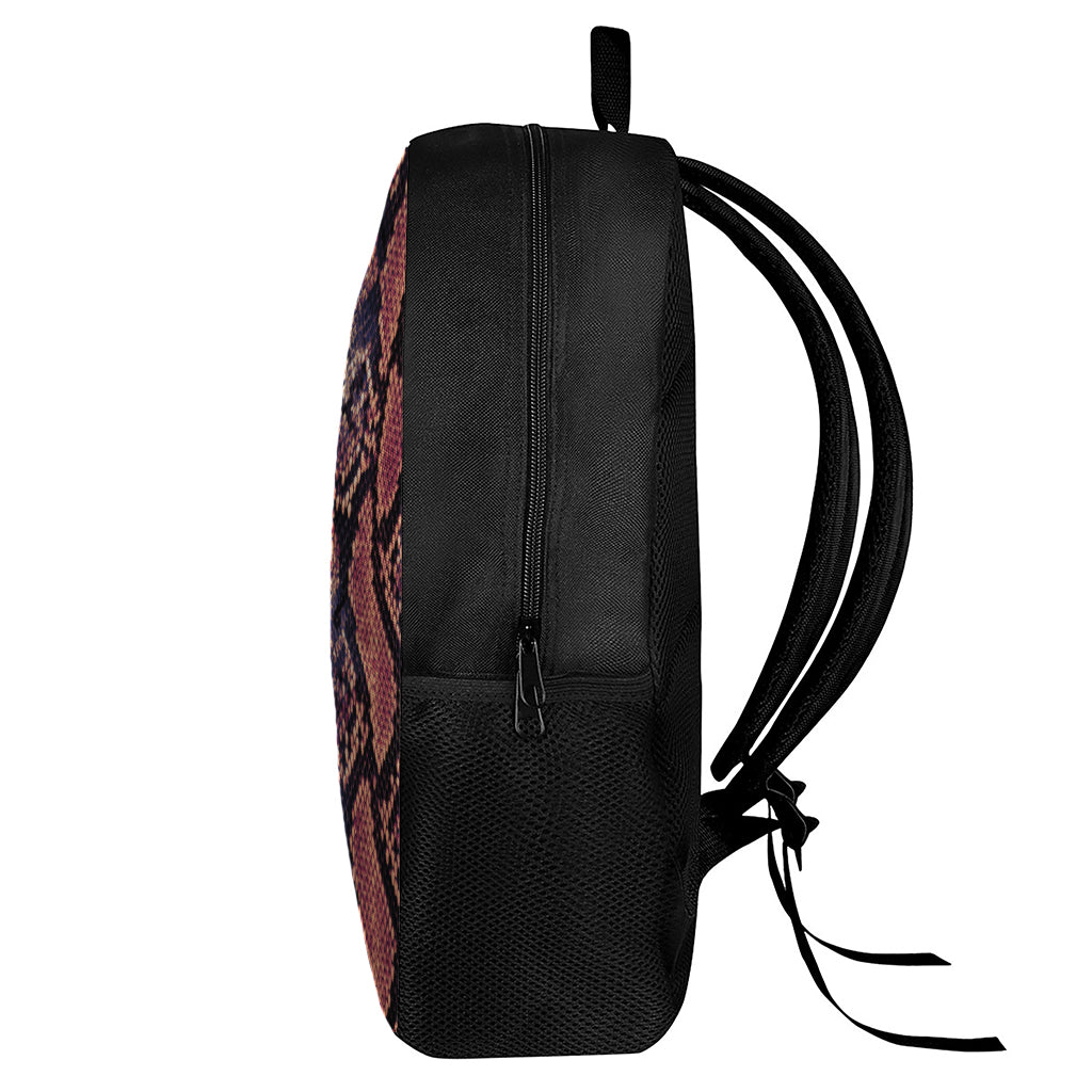 Blue And Red Snakeskin Print 17 Inch Backpack