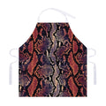Blue And Red Snakeskin Print Adjustable Apron