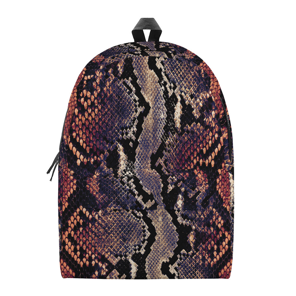 Blue And Red Snakeskin Print Backpack