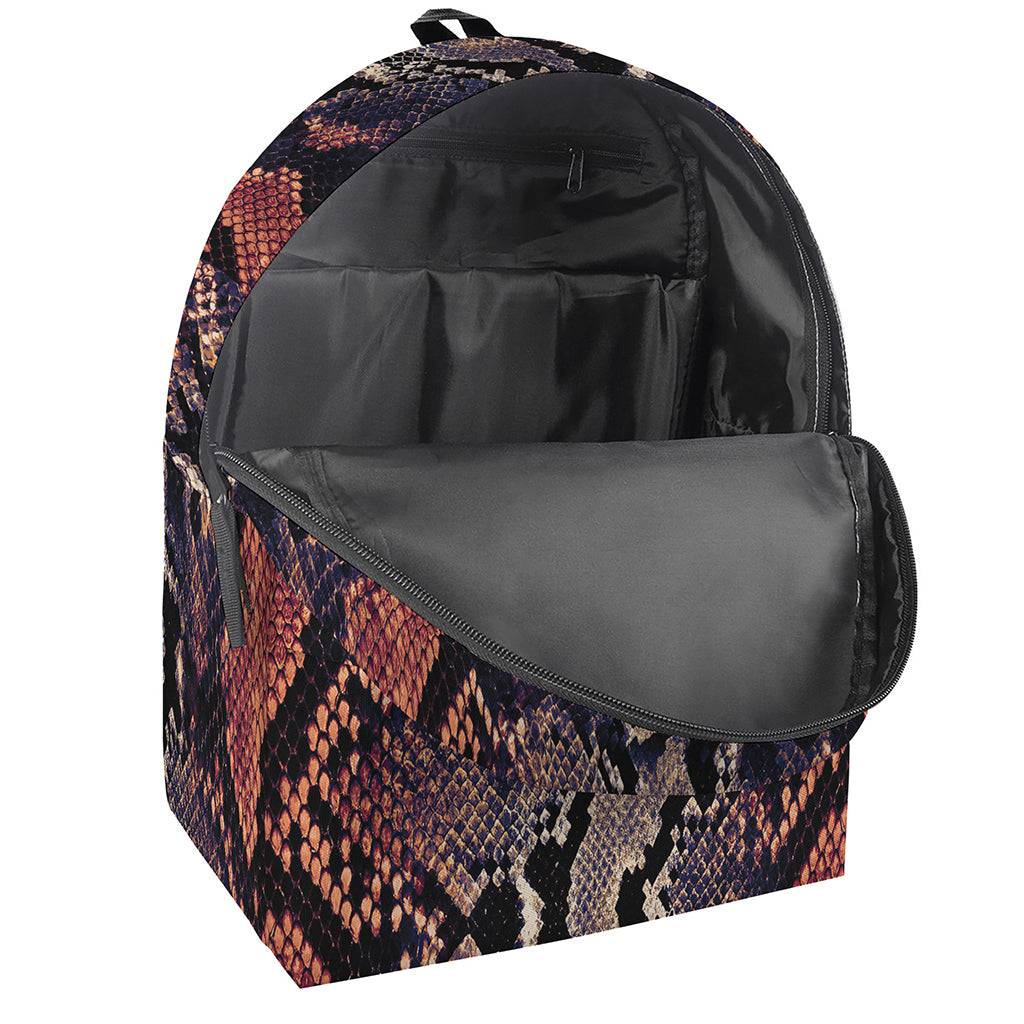 Blue And Red Snakeskin Print Backpack