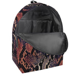 Blue And Red Snakeskin Print Backpack