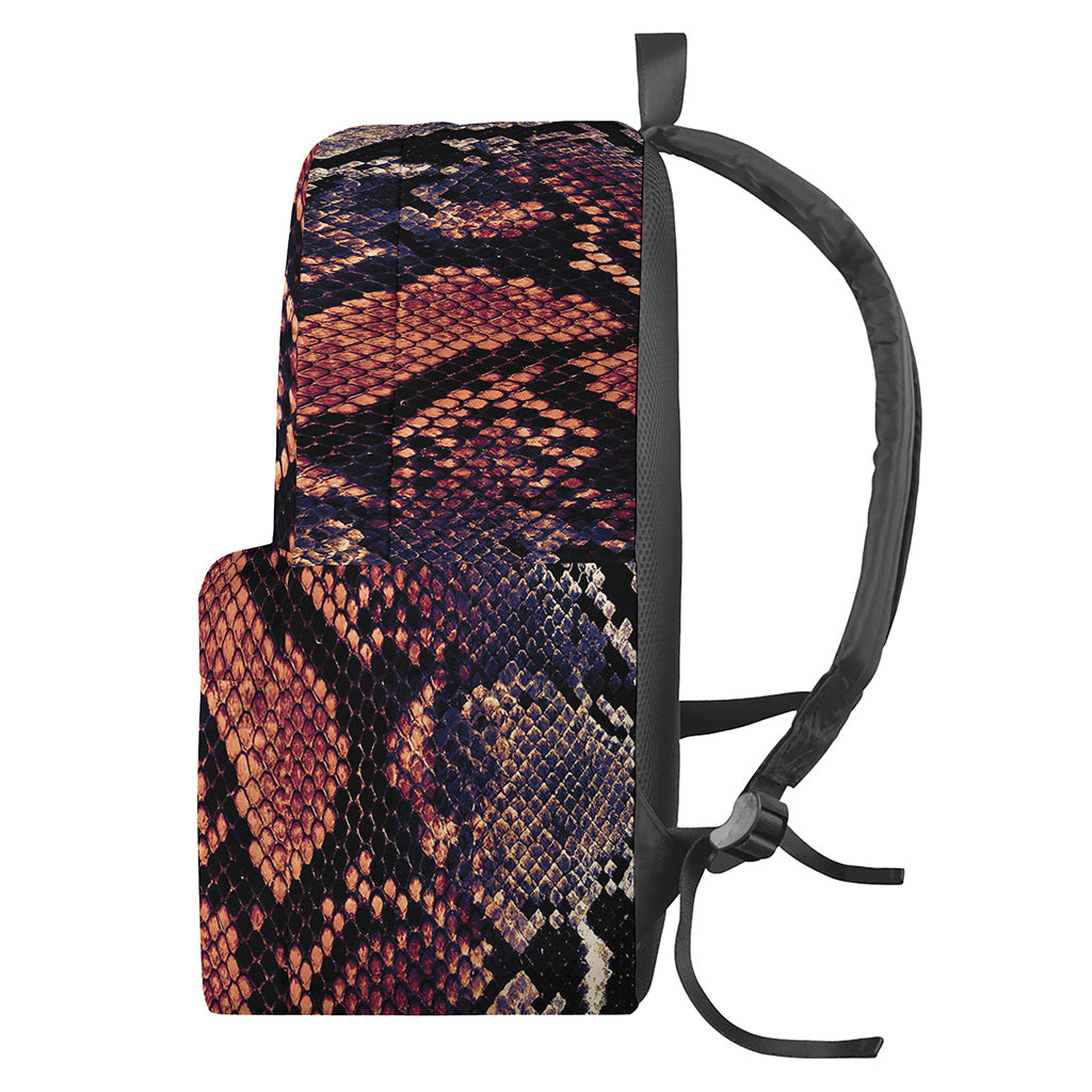 Blue And Red Snakeskin Print Backpack