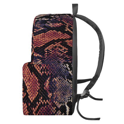 Blue And Red Snakeskin Print Backpack