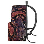 Blue And Red Snakeskin Print Backpack