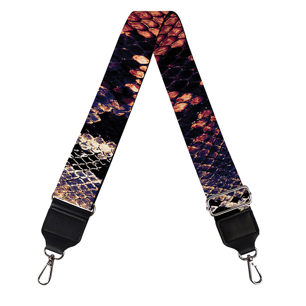 Blue And Red Snakeskin Print Bag Strap