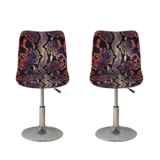Blue And Red Snakeskin Print Bar Stool Covers