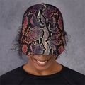 Blue And Red Snakeskin Print Baseball Cap