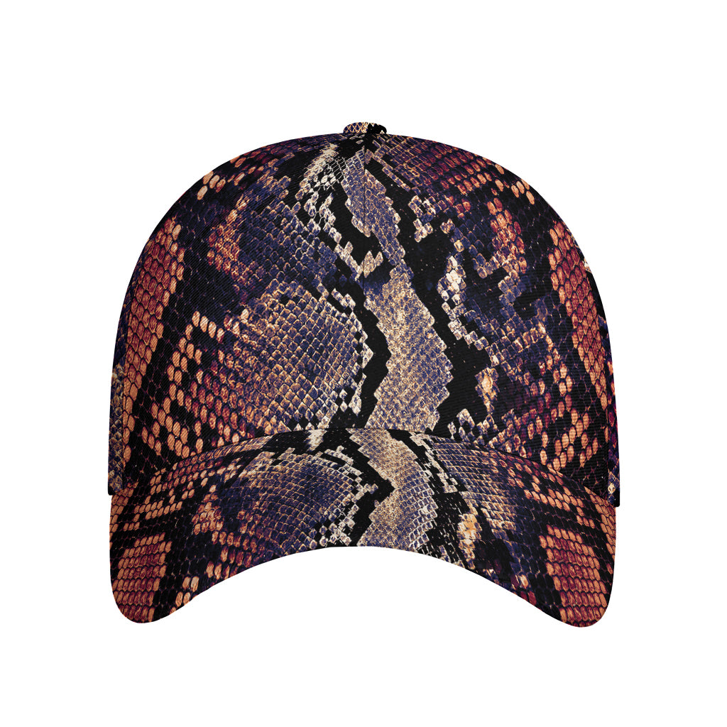 Blue And Red Snakeskin Print Baseball Cap