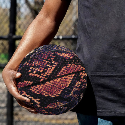 Blue And Red Snakeskin Print Basketball