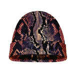 Blue And Red Snakeskin Print Beanie