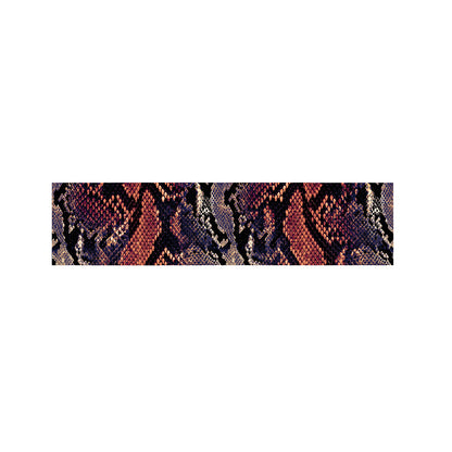 Blue And Red Snakeskin Print Bed Runner