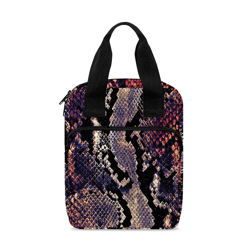 Blue And Red Snakeskin Print Bible Tote Bag