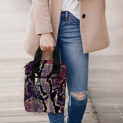 Blue And Red Snakeskin Print Bible Tote Bag