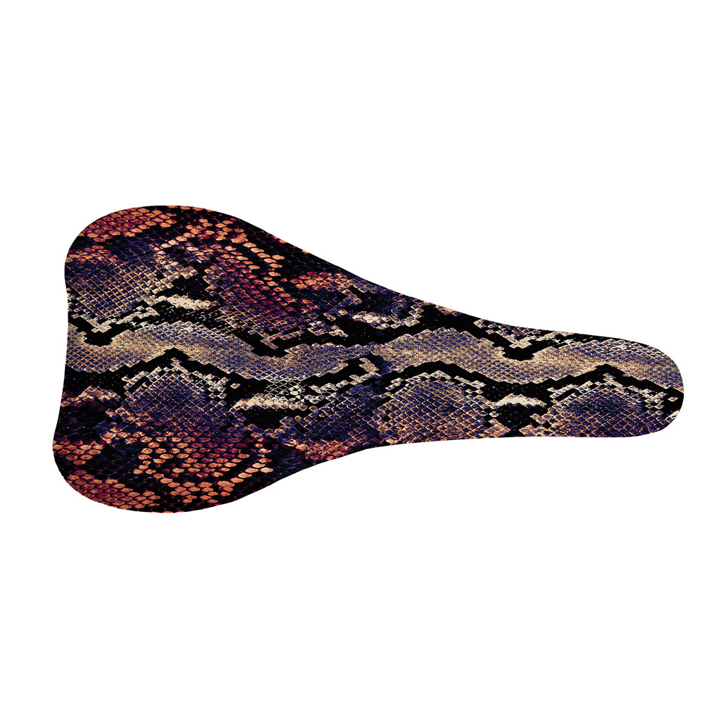 Blue And Red Snakeskin Print Bicycle Seat Cover
