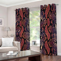 Blue And Red Snakeskin Print Dimout Grommet Curtains