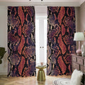 Blue And Red Snakeskin Print Dimout Pencil Pleat Curtains