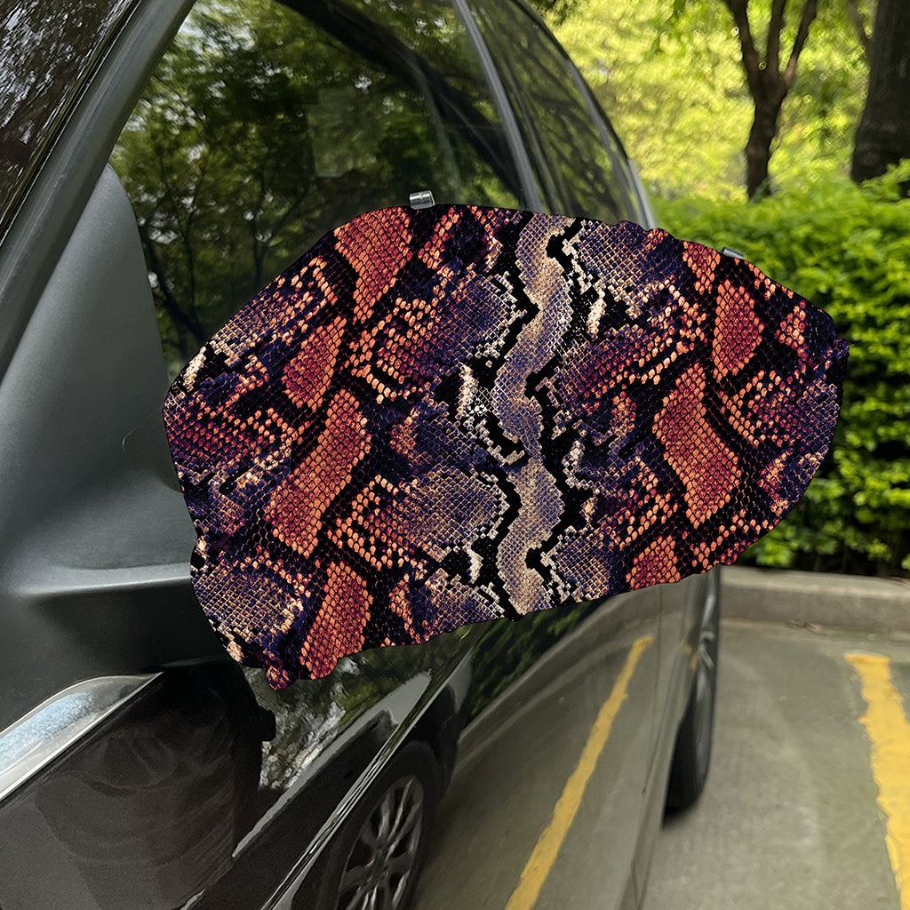 Blue And Red Snakeskin Print Car Side Mirror Covers