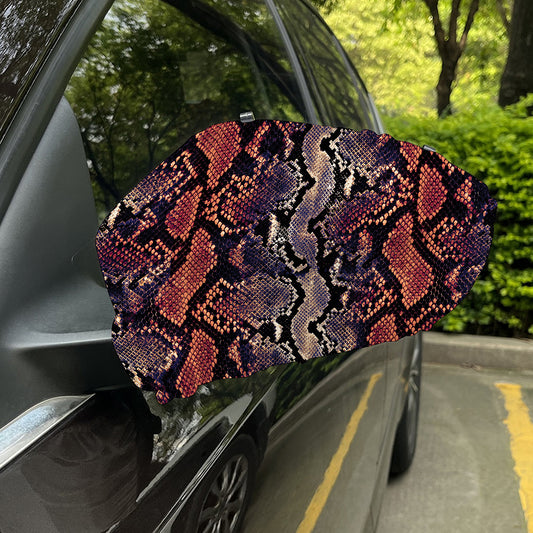 Blue And Red Snakeskin Print Car Side Mirror Covers