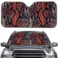 Blue And Red Snakeskin Print Car Windshield Sun Shade