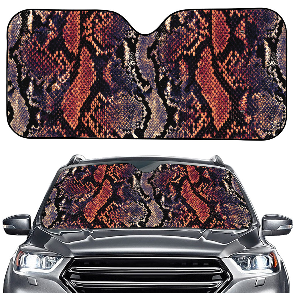 Blue And Red Snakeskin Print Car Windshield Sun Shade