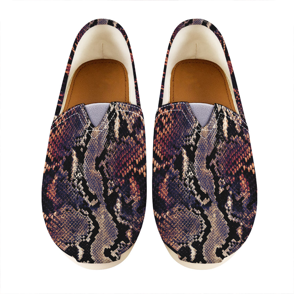 Blue And Red Snakeskin Print Casual Shoes