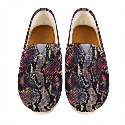 Blue And Red Snakeskin Print Casual Shoes