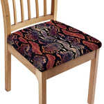 Blue And Red Snakeskin Print Chair Cushion Cover