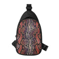 Blue And Red Snakeskin Print Sling Bag