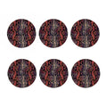 Blue And Red Snakeskin Print Coaster Set
