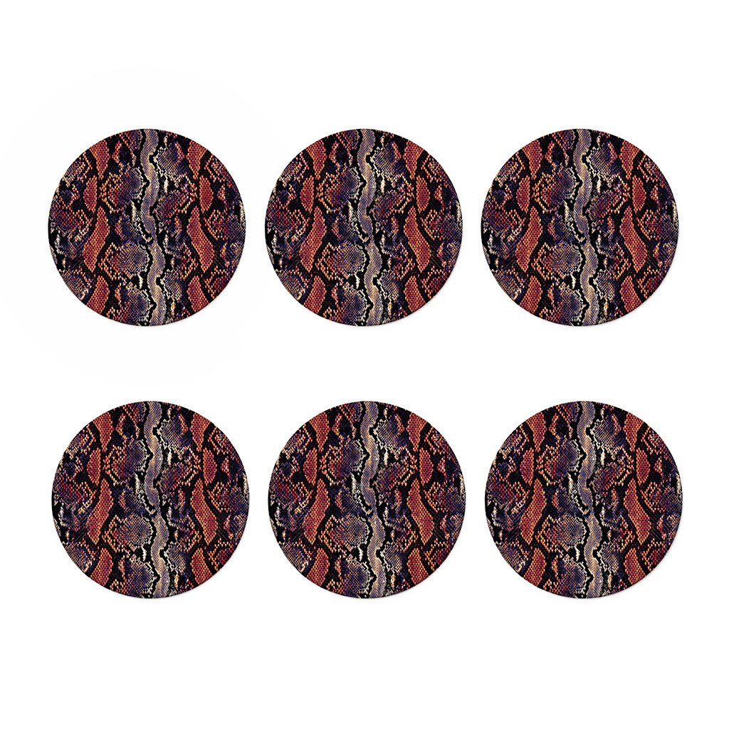 Blue And Red Snakeskin Print Coaster Set