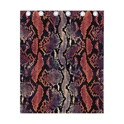 Blue And Red Snakeskin Print Curtain