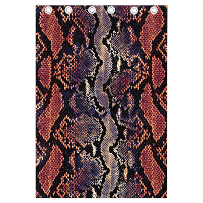 Blue And Red Snakeskin Print Curtain