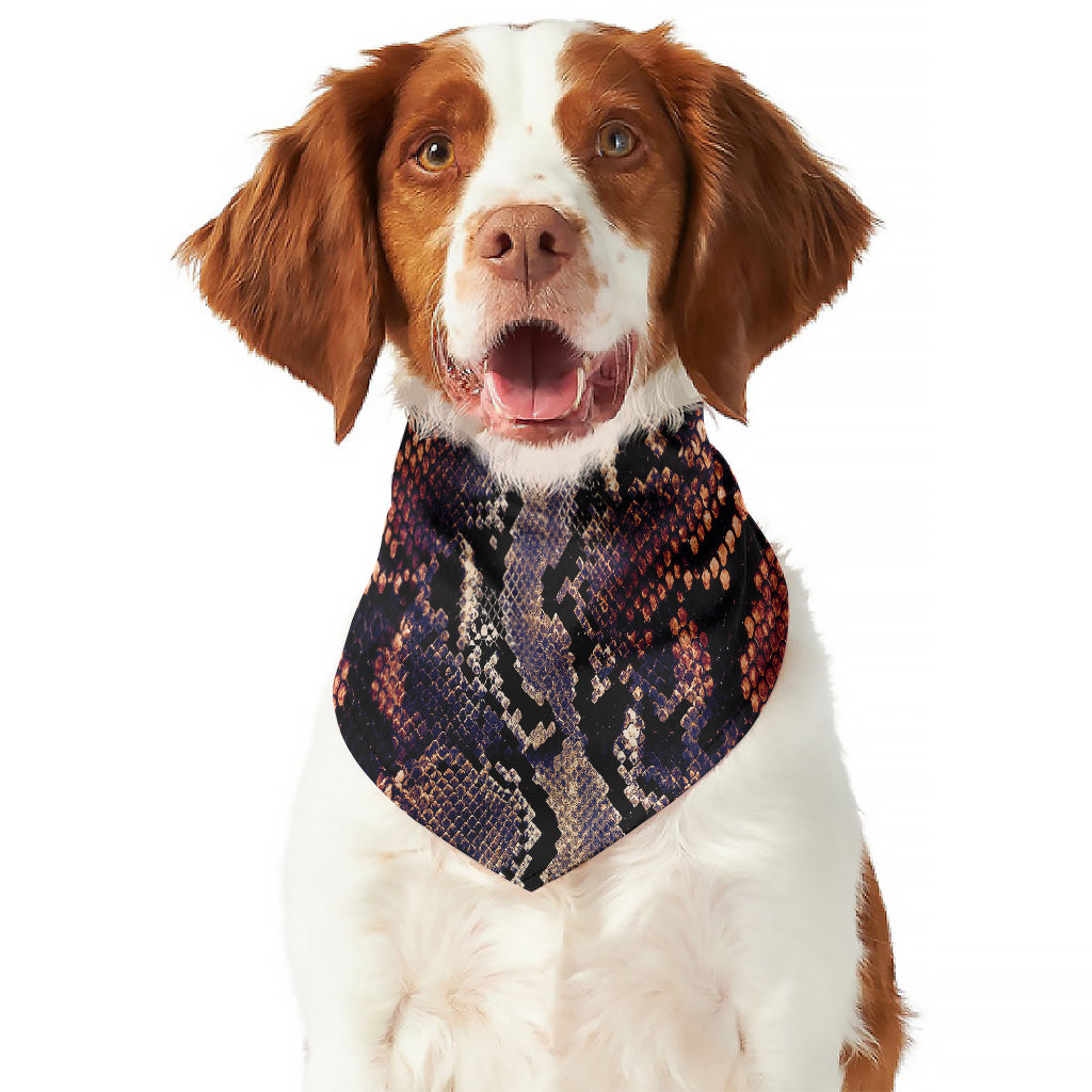 Blue And Red Snakeskin Print Dog Bandana
