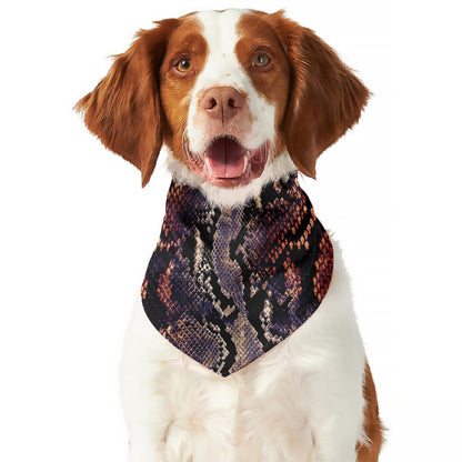 Blue And Red Snakeskin Print Dog Bandana