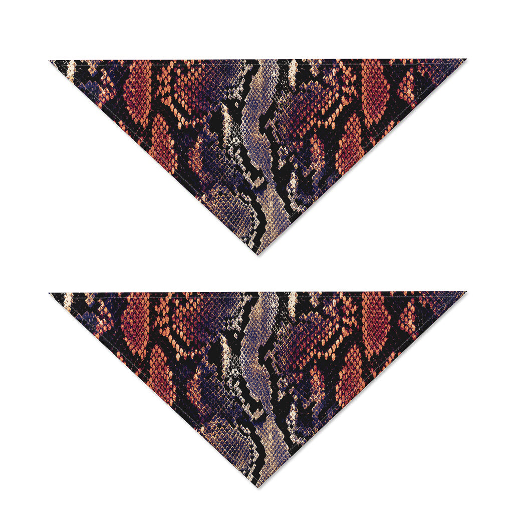 Blue And Red Snakeskin Print Dog Bandana