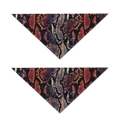 Blue And Red Snakeskin Print Dog Bandana