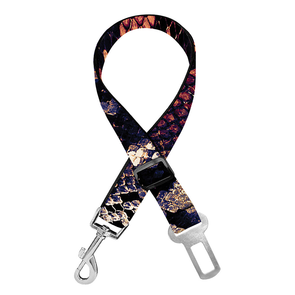 Blue And Red Snakeskin Print Dog Seat Belt