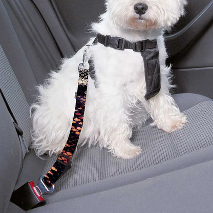 Blue And Red Snakeskin Print Dog Seat Belt